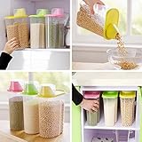 Vivian 1.9L Plastic Transparent Kitchen Food Cereal Grain Bean Rice Storage Container Box Case (Green)