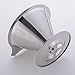 Ziselu Stainless Steel Pour Over Coffee Dripper - Reusable Double Layer Mesh Filter and Coffee Scoop