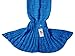 Mermaid Blanket Knitted Mermaid Sleeping Bag Warm Cozy Soft Mermaid Tail Blanket Pattern Women Fashion Crochet Sleeping Blanket Tail Blanket Mermaid Throw Blanket for Bed Sofa Couch Adults Blue