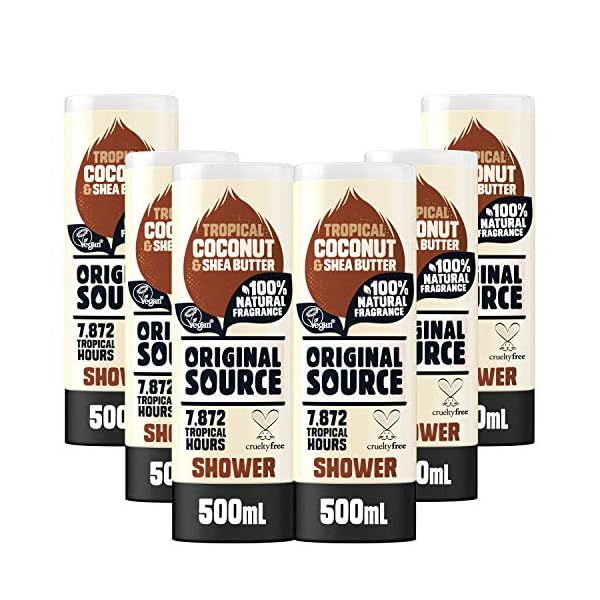 Original-Source-Coconut-and-Shea-Butter-Shower-Gel-with-100-Natural-Fragrance-Large-Vegan-Shower-Gel-Paraben-Free-Body-Shower-Wash-Multipack-of-6-x-500-ml Original Source Coconut and Shea Butter Shower Gel with 100% Natural Fragrance, Large Vegan Shower Gel, Paraben Free…
