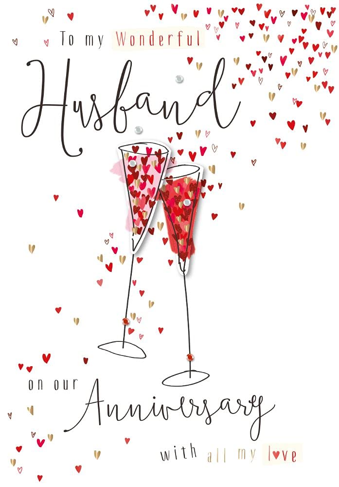 Anniversary Card Husband Sharing Champagne