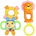 ZesGood 12 Piece Baby Rattle Newborn Toys Fun Cartoon Musical Flash Teether Handle Rattle Play Toy Gift Set (9pcs Toys + 3pcs Teether)