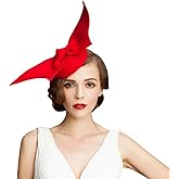 HIMESPORT Wool Felt Women Angel Wings Fascinator Hat Bow Tie Cocktail Tea Party Dress Hats