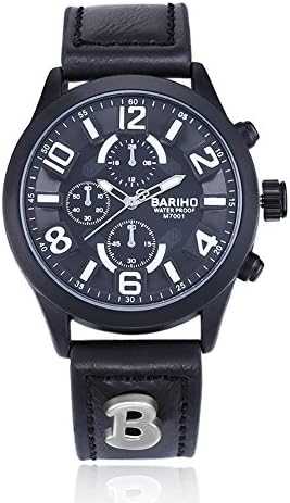 BARIHO Men's Fashion Casual Boy's Sports Waterproof Wrist Watch for Men WHHB018 (black)