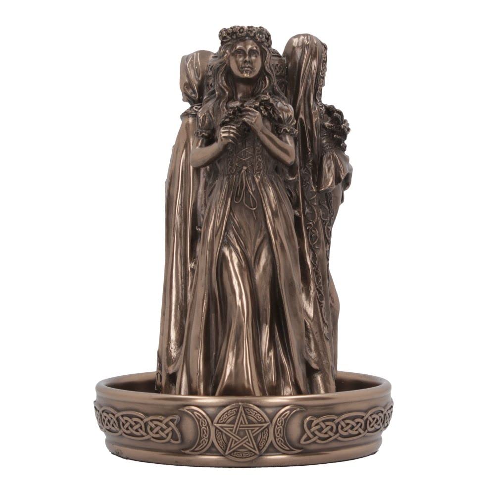 Nemesis Now Triple Goddess Backflow Incense Burner, Bronze, 18cm