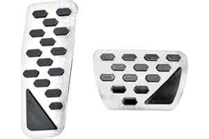 BOYUER for Jeep Wrangler JL 2018-2024/Gladiator JT 2020-2024 2PCS Aluminum Anti-Slip No Drilling Brake and Gas Accelerator Pedal Pad Cover Foot Pedal Pads Kit Interior Decoration Accessories(SILVER)