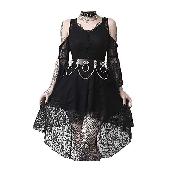 Dark-in-Love-Black-Gothic-Elegant-Lace-High-Low-Summer-Casual-Dress-XX-Large