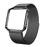 SWEES Metal Bands Compatible Fitbit Blaze Smart Watch, Stainless Steel Magnetic Replacement Band with Frame Small & Large for Women Men, Champagne Gold, Black, Silver, Colorful, Rose Gold