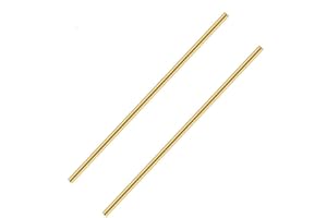 Comonc 2 PCS 8 mm/5/16 Solid Round Brass Rod Brass Bar Stock Lathe Bar Stock Kit Suitable for Lathe Turning,Knife Handles, DIY Craft,8mm/5/16 inch in Diameter 12 Inch in Length,C27400