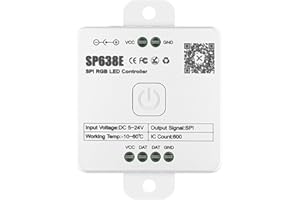 Addressable RGB LED Controller for Music Sync with 146 Dynamic Effects and 18 Music Modes, DC5V-24V Compatible with DIY Proje