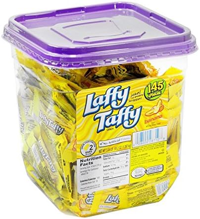 Laffy Taffy Banana - Tub, 145 Count (SUGAR CANDY - BITE SIZE)