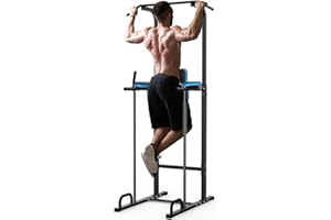 DONOW Power Tower Adjustable Dip Station Pull Up Bar Push Up for Home Gym Strength Training Body Building Workout Equipment