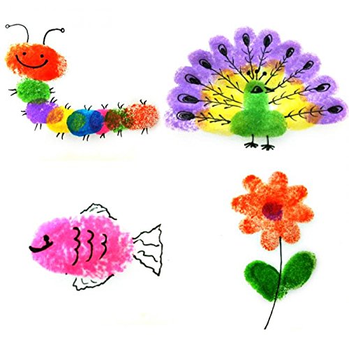 LOVOUS 20 Colors Rainbow Craft Finger Ink pads for Rubber Stamps Card Making Preschool Kids Finger Painting Training Washable Ink Pad Non-toxic - Thumbnail 2