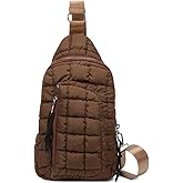 Quilted Crossbody Bags for Women Puffer Shoulder Chest Sling Bag Fanny Pack Puffy Purse Puffer Tote Bag Backpack
