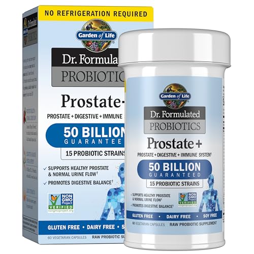Garden of Life - Dr. Formulated Probiotics Prostate+ - AcidophilUS And Probiotic Supports Healthy Prostate And Digestive Balance - Gluten, Dairy, And Soy-Free - 60 Vegetarian Capsules