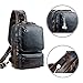 Small Blue Sling Crossbody Backpack Shoulder Bag for Men Women Vintage PU Leather CrossBody One Strap Casual Sling Backpack Cycling USB Charger