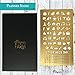 Metal Bullet Journal Stencil Set (2 Pack) w/Etched 6 inch Ruler (Satin Gold) Planner Icons + Frame Layout Stencil | Ideal for A5 Notebook Size Like Leuchtturm1917