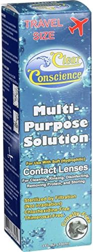 Clear Conscience Multi Purpose Contact Lens Solution - Travel Size - 3 oz (Pack of 2)