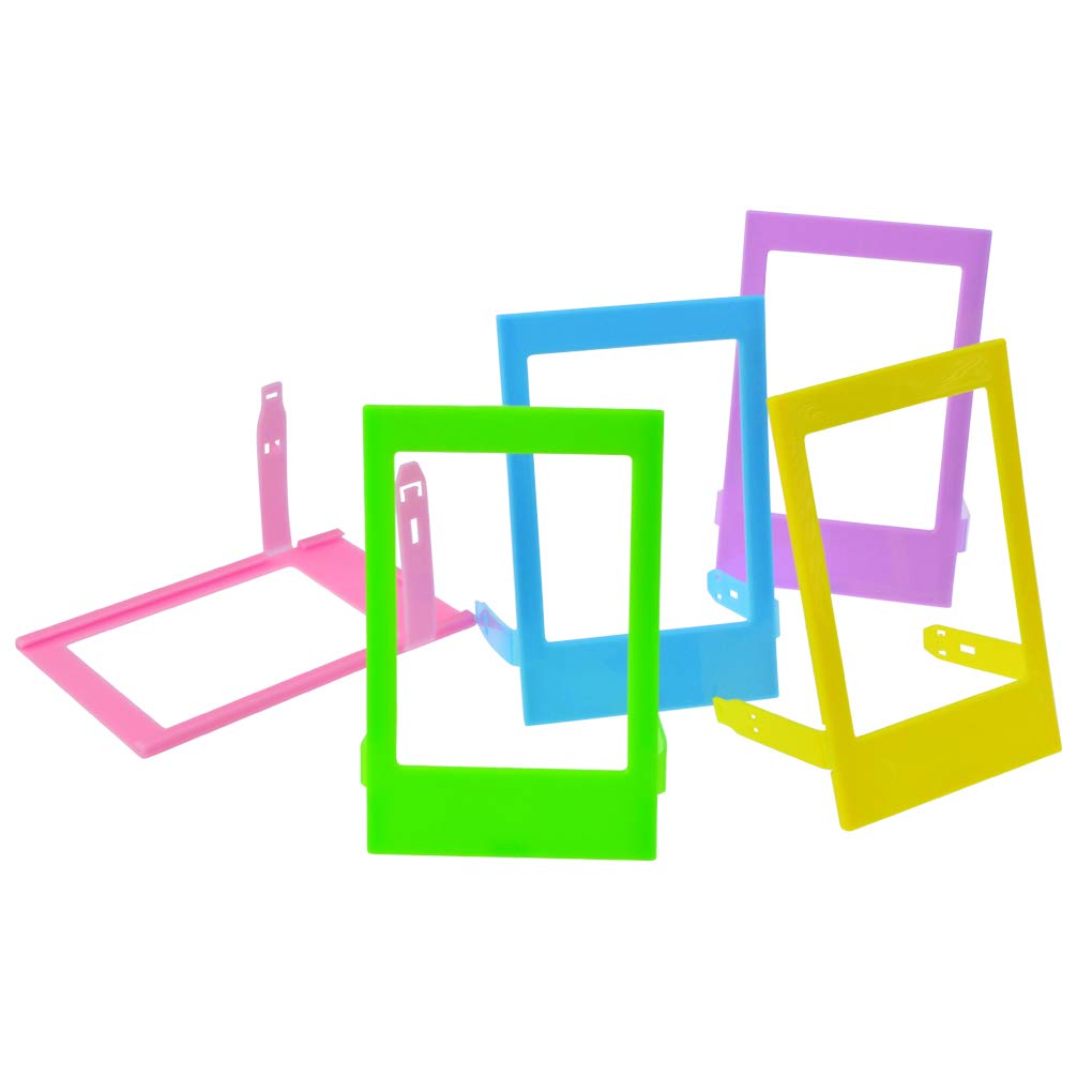 5 in 1 Giant Colorful Bundle Kit Accessories for Fujifilm Instax Mini 9/8 Camera Assorted Accessory Pack of 120 Sticker Frames with 10 Plastic Desk Frames 20 Hanging Frames
