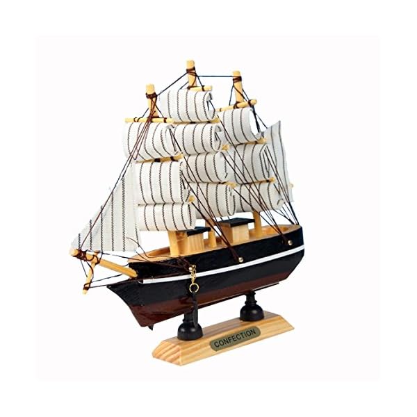 Evilandat Holz Segelboot Modell, 16CM Segelschiff Dekoration Modell Mediterraner Stil, für Geschenke und Schreibtisch…