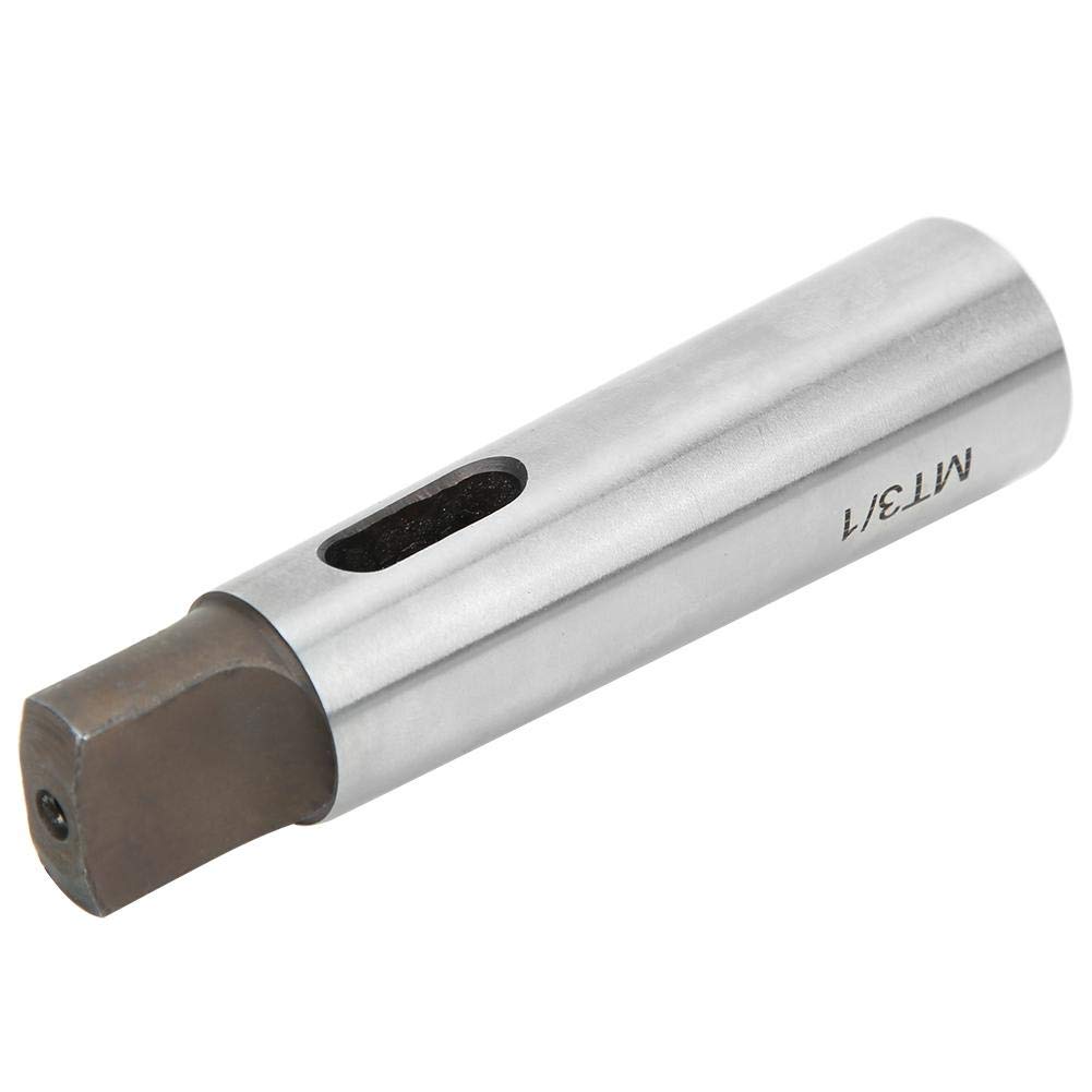 Morse Taper Drill Sleeve Adapter,Taper Reducing Adapter Drill Sleeve High Hardness MT3 to MT1 Taper Reducing Adapter for Lathe Milling(Silver)