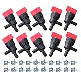HIPA 10 Pack 1/4" Fuel Shut Off Valve 90 Degree for Briggs and Stratton 698181 494539 697944 Tecumseh 35857 Lawn Mower