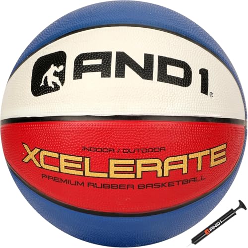 AND1 Xcelerate Rubber Basketball: Official Regulation Size 7 (29.5”) Streetball…