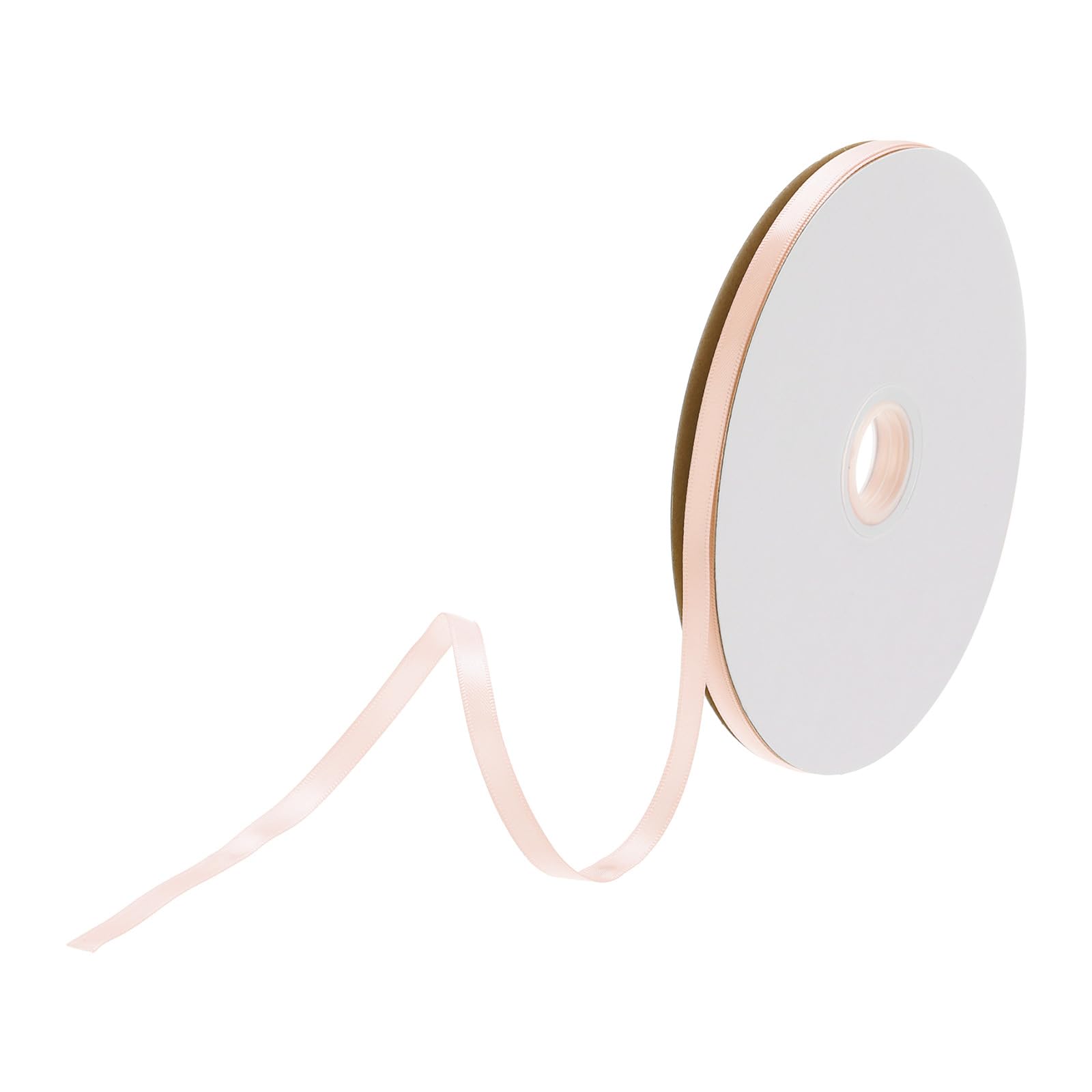 DMiotech 6mm Satin Ribbon 91m/300ft Thin Double Face Fabric Grosgrain Ribbon for Gift Wrapping Floral Hair Flower Bouquet, Apricot