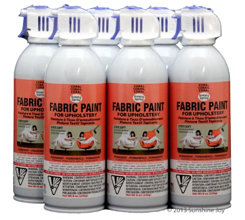 Simply Spray Upholstery Fabric Spray Paint 8 Oz. Can 6 Pack Coral Peach