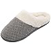ULTRAIDEAS Women's Lamb-hug Comfy Fleece House Slippers Memory Foam, Slip-on House Shoes Indoor Outdoor (Grey, Size 9-10)