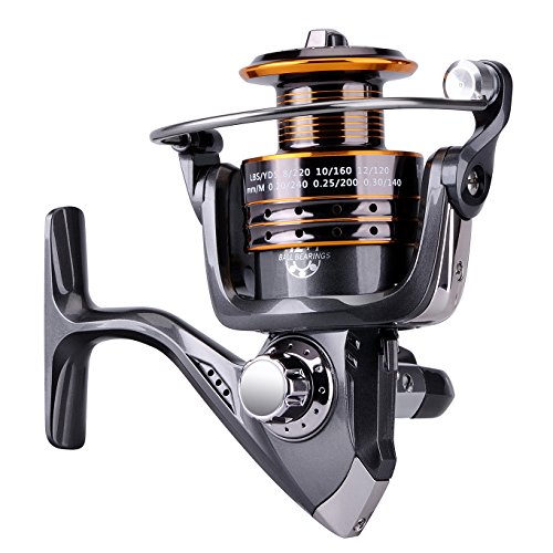 PLUSINNO HongYing Series Fishing Reels Spinning Freshwater Saltwater with 5.2:1 Gear Ratio Metal Body Left/right Interchangeable Collapsible Handle Spinning Fishing Reel(Fishing Reel)