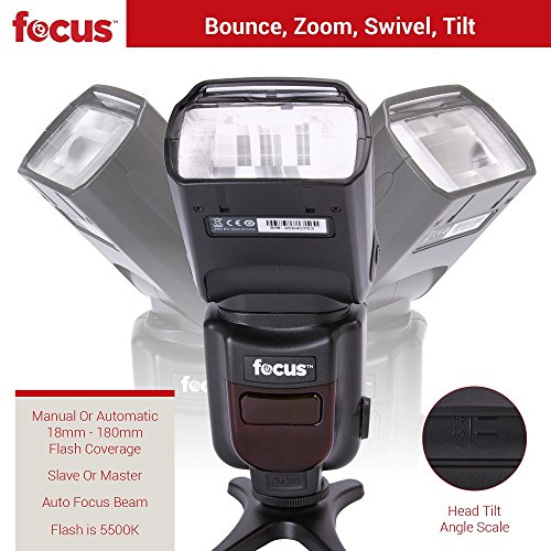 image for Focus Camera Professional Flash For Canon DSLR OR Nikon DSLR W/ TTL & 