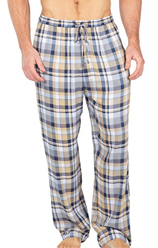 image for TexereSilk Men's Woven Plaid PJ Pants - Pajamas in Bamboo Viscose by T