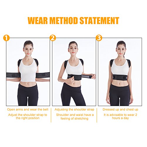Slimerence Posture Corrector, Scoliosis Humpback Correction Belt, Adjustable Comfort Invisible Belt, Back Humpback Kyphosis, for Man Woman Adult Students Children Black S(12-29")
