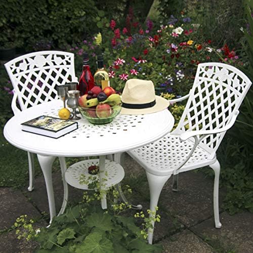 Lazy Susan - MIA 90 cm Runder Gartentisch mit 2 Stühlen - Gartenmöbel