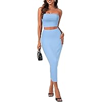 Amazon.com: FAIMILORY High Slit Long Skirt Sleeveless Crop Tank Tops Casual  Summer Women Sexy Nightclub Split Thigh Bodycon Going Out Two Piece Midi  Dress Sets Outfits (Grey, XS) : Clothing, Shoes &