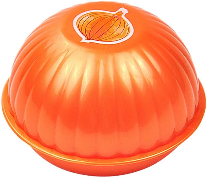 Food Savers containers Set Fruit, Kitchen Food Vegetable Shape Container for freezer, Tomato Onions Keeper Fresh Storage Box, Reusable Plastic Refrigerator Box (orange)