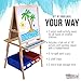 US Art Supply Cardiff Children's Art Activity Easel with Easel Paper Roll, 2 Large Storage Bins and Now 6 No-Spill Child's Paint Cups and Lids