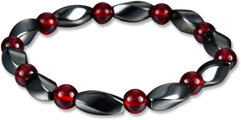 Black Magnetite Malachite Red Crystal Healing Bangle Magnetic Hematite Health Bracelet for Women Men Jewelry