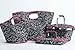 DII Insulated Market Basket or Picnic Tote, Perfect for Holidays Parties, Farmers Markets, BBQ's, Grocery Shopping, Potlucks, To Go Lunches, Craft/Dish Storage & Monogramming - Damask Black/White