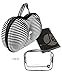 JAVOedge Black and White Stripped Pattern Fabric Travel Bra Storage Case with Zipper Closure Plus (1 PCS) CLEAR PVC BAG