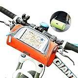 IUL Outdoor Waterproof Bicycle Handlebar Bags Water Bottle Waist Pack Bike Touch Screen Pink Purple Mobile Phone Holder Bags Front Tube Handle Cycling Packages
