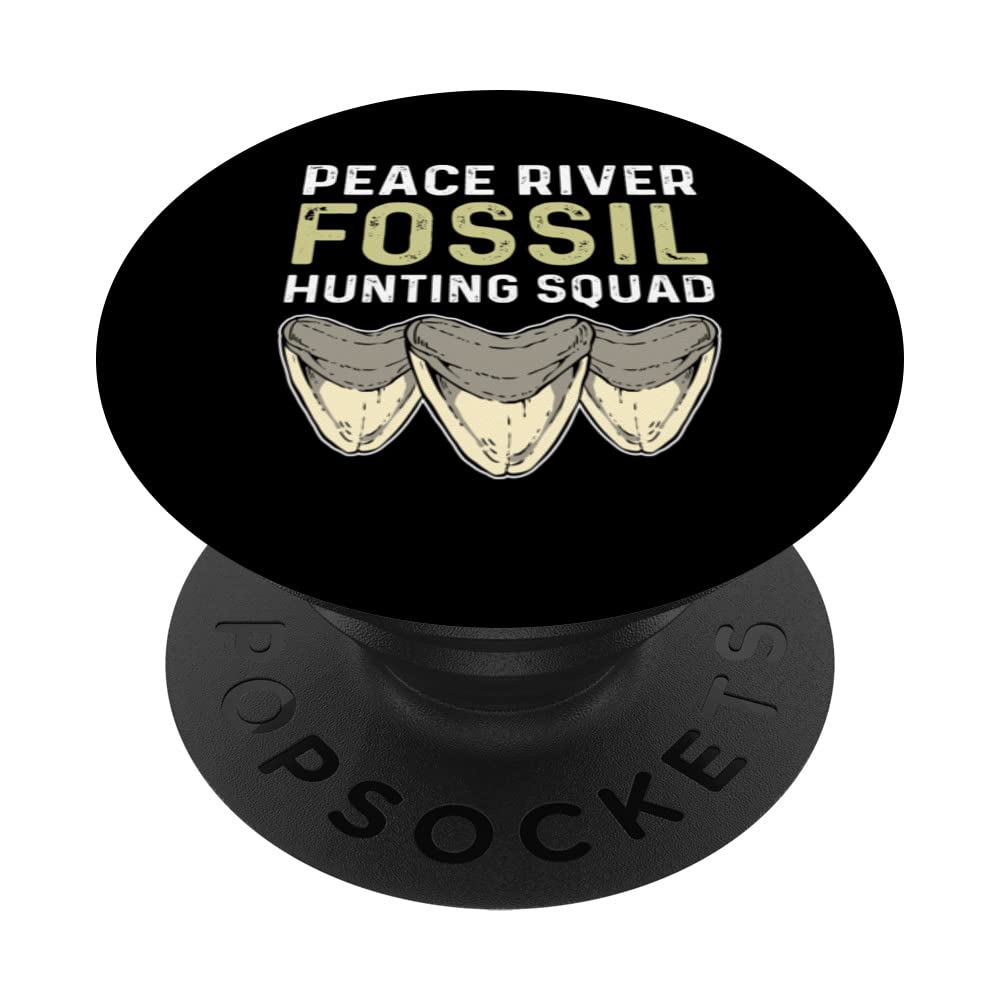 Peace River Fossil Hunting Squad. Megalodon Tooth Hunter PopSockets Swappable PopGrip