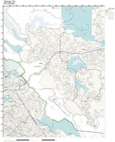 Amazon.com: ZIP Code Wall Map of Orinda, CA ZIP Code Map Laminated