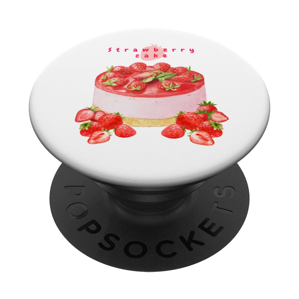 strawberry cake, sweets, dessert, cute, spring, patissier PopSockets Swappable PopGrip