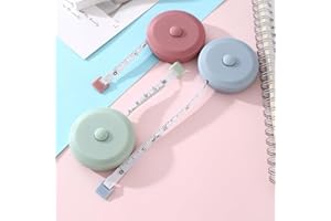 3pcs Measure Tape,Dual Sided 150cm 60 inch Retractable Flexible Pocket Size Tailor Measuring Tapes (Blue,Pink,Green)