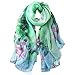 STORY OF SHANGHAI Womens 100% Mulberry Silk Head Scarf For Hair Ladies Silk Floral Scarf Gift for Mother Valentine's Day