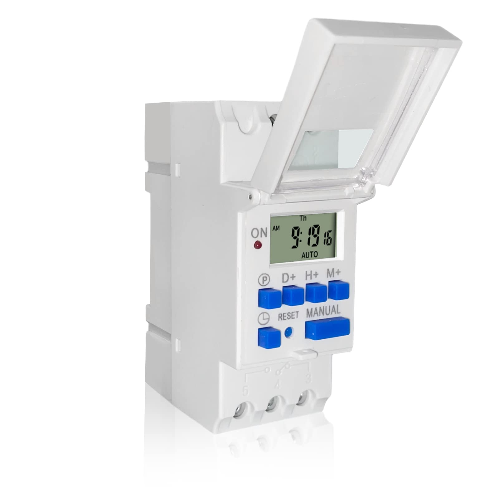 Digital Programmable Timer, LED Display Tram Charging Timing Relay, 16A AC220V/50/60Hz, 16 on and 16 off, Electronic Timer Suitable for Various Household Appliances