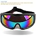 Tactical Windproof Cycling Googles Uv400 Motorcycle Ski Snowboard Goggles Eyewear Sports Protective Safety Glasses with Extra Long Adjustable Strap (Black Frame Blue Lens)