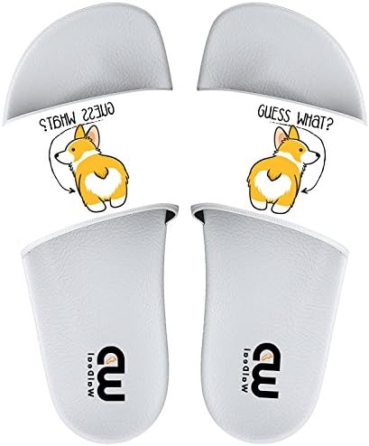 Cartoon Guess What ? Corgi Dog Butt Summer Slide Slippers For Boy Girl Men Women Indoor Sandals Shoes
